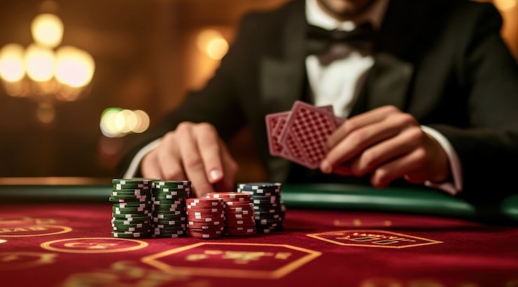 Tampilan meja Live Baccarat gemajitu dengan dealer profesional